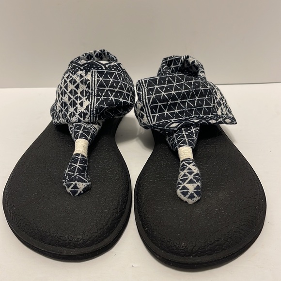 Sanuk Yoga Sling 1094465 Women’s Size 7 Sling 2 Print Black Ojai Folk Sandals - Picture 5 of 9